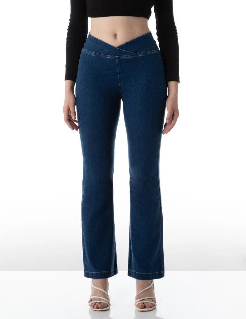 inkd بنطال بنطال نسائي متوسط الارتفاع بسحب